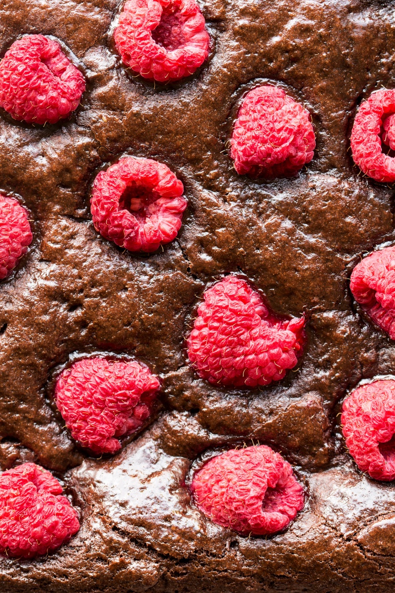 vegan raspberry brownies macro