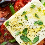 Greek salad with vegan feta-image