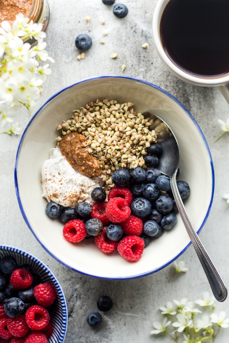 Sprouted buckwheat breakfast bowl - Lazy Cat Kitchen