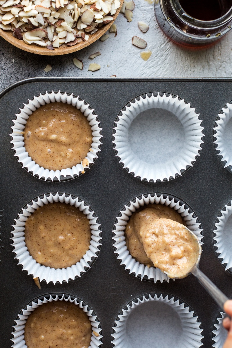 vegan banana bread muffins making