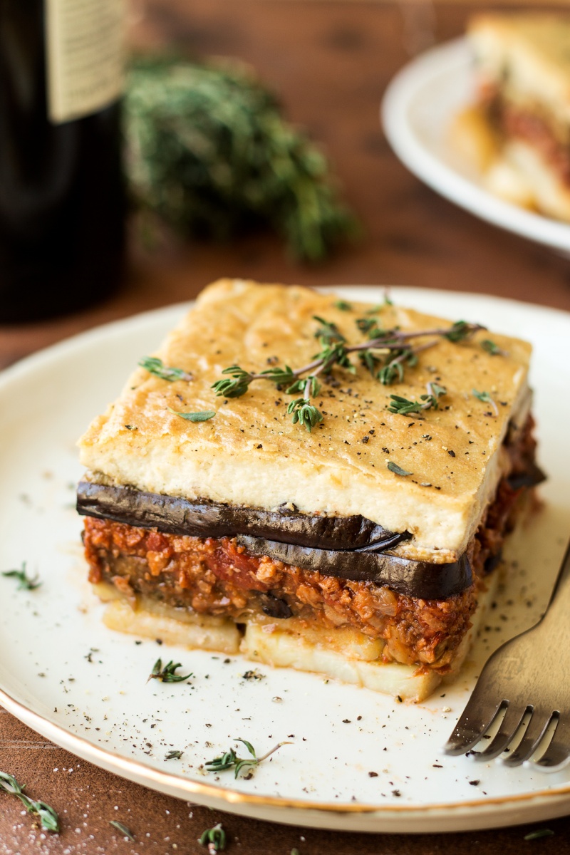 Vegan moussaka with creamy bechamel - Lazy Cat Kitchen