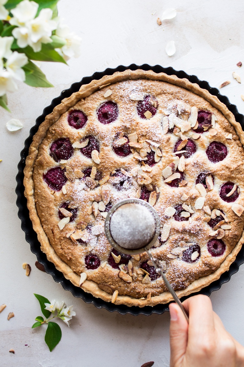 vegan raspberry bakewell tart icing