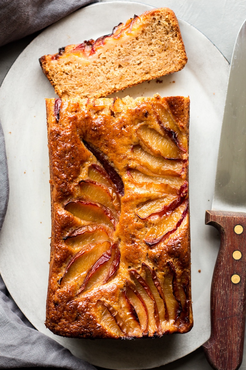 spiced plum loaf cut