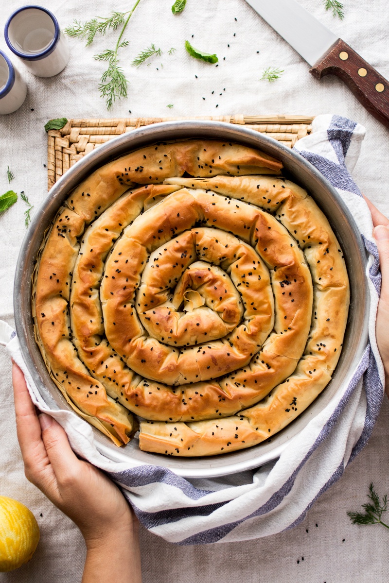 vegan spanakopita baked