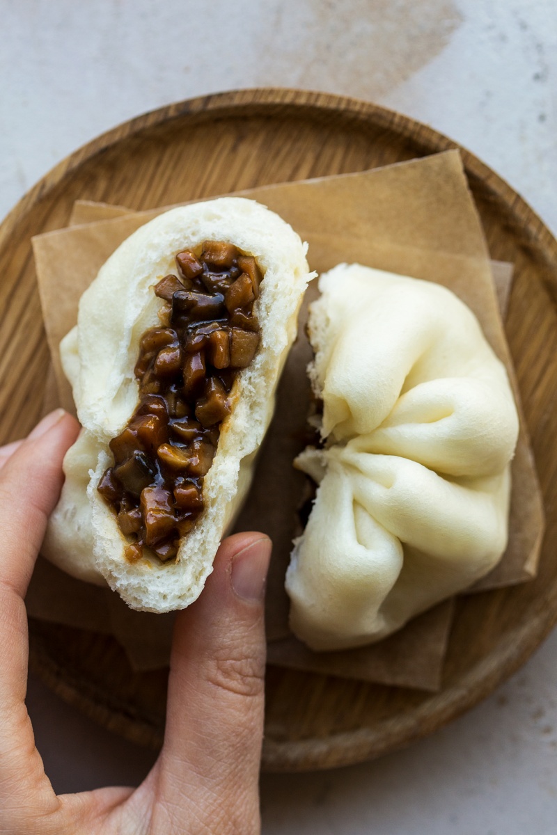 Vegan char siu bao (sticky pork buns) - Lazy Cat Kitchen