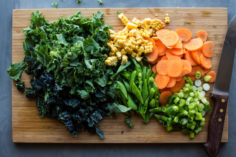 vegan fried rice ingredients chopped