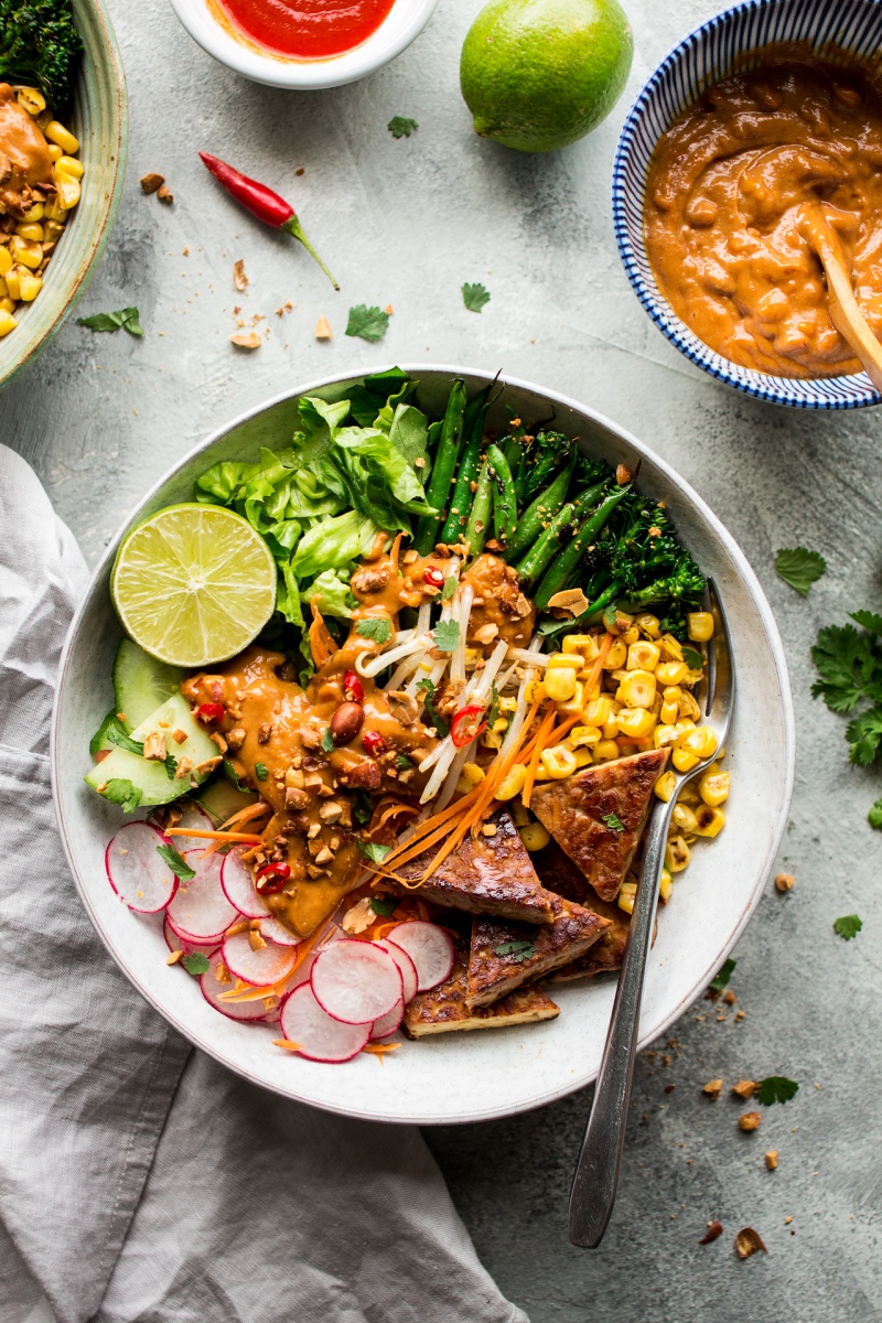 vegan gado gado salad tempeh