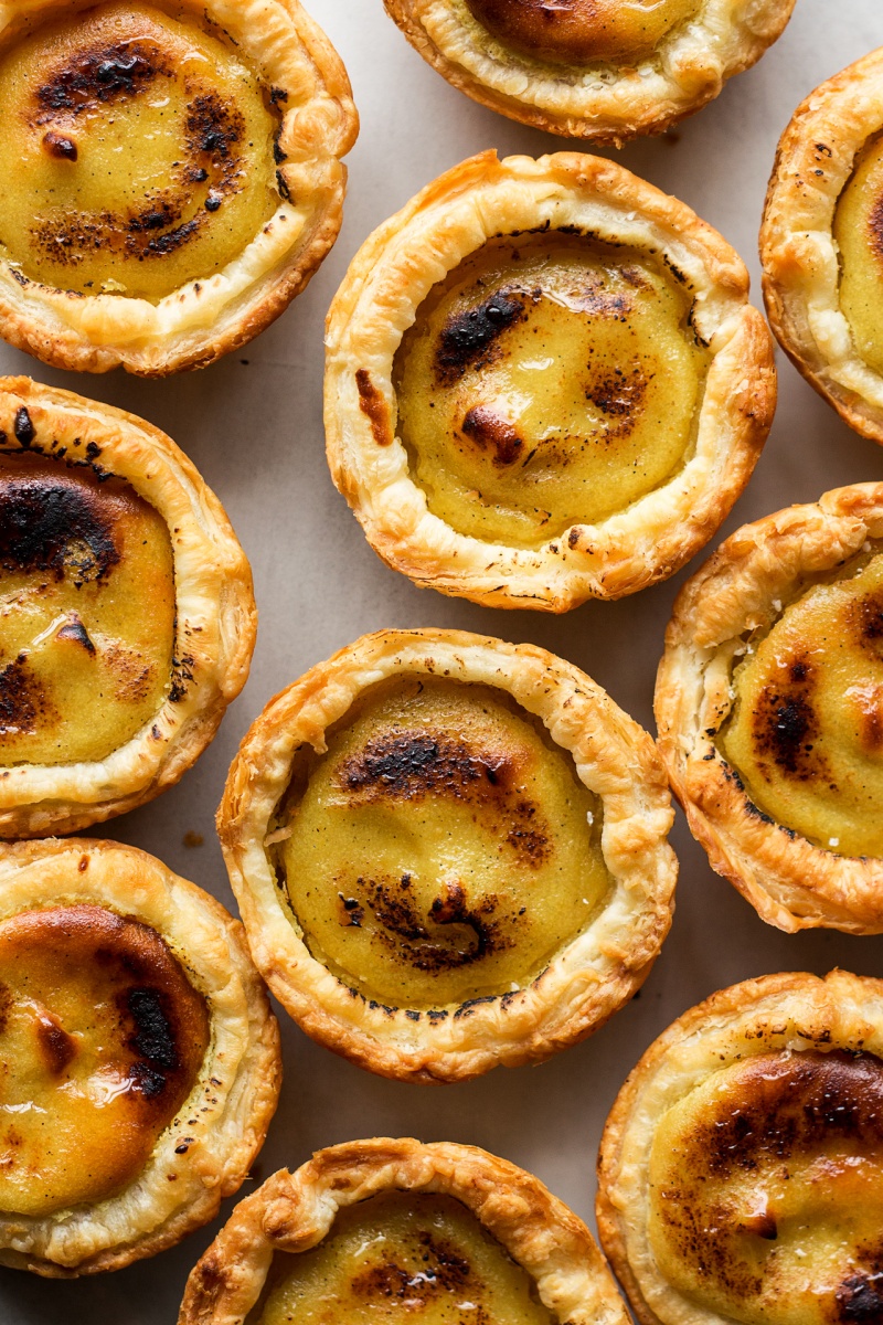 vegan portuguese custard tarts plate