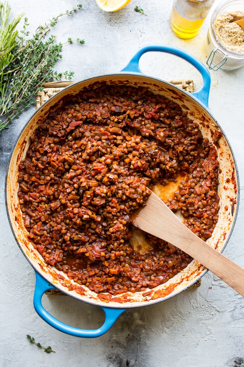 lentil and mushroom bolognese