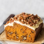 Vegan pumpkin bread with maple frosting-image