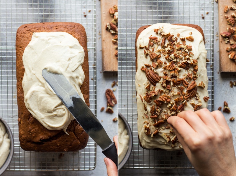 vegan pumpkin bread decorating