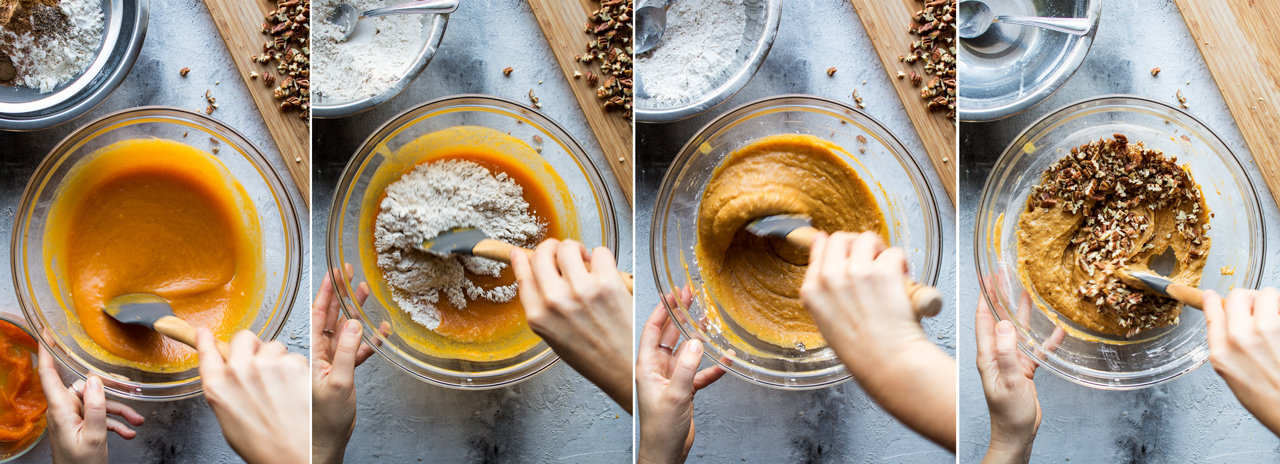 vegan pumpkin bread making