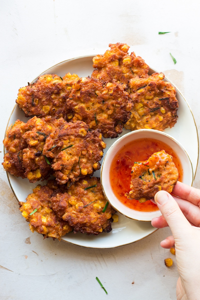 vegan thai corn fritters