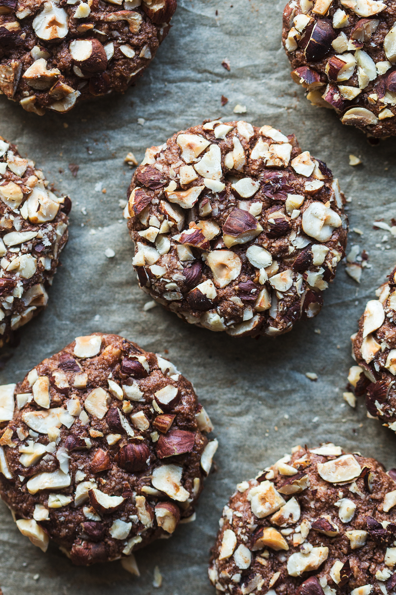 chocolate hazelnut cookies baked