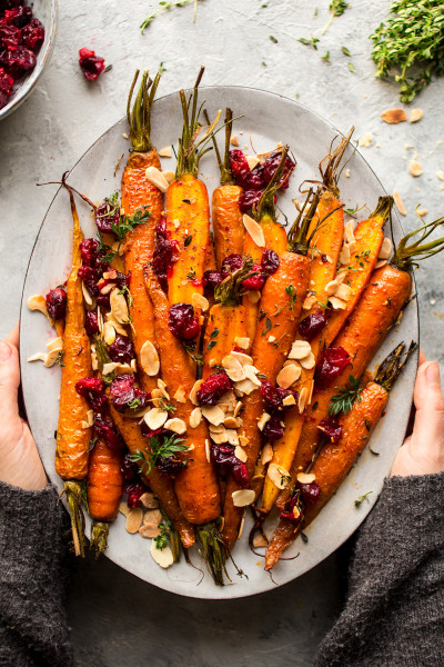maple roasted carrots platter