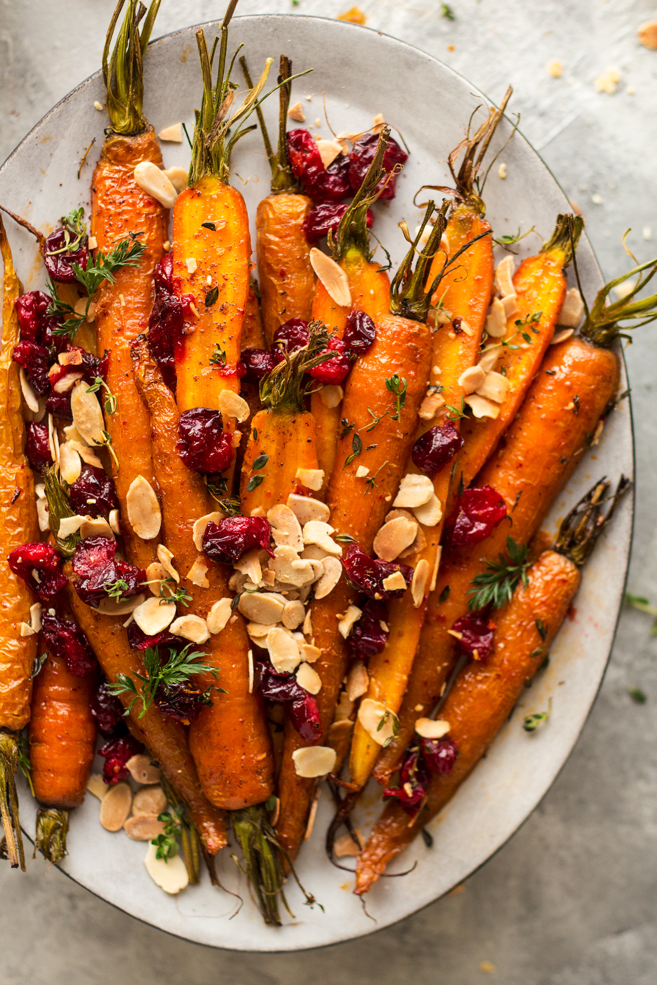maple roasted carrots platter close