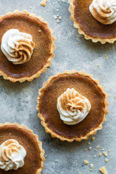 vegan pumpkin pie top down