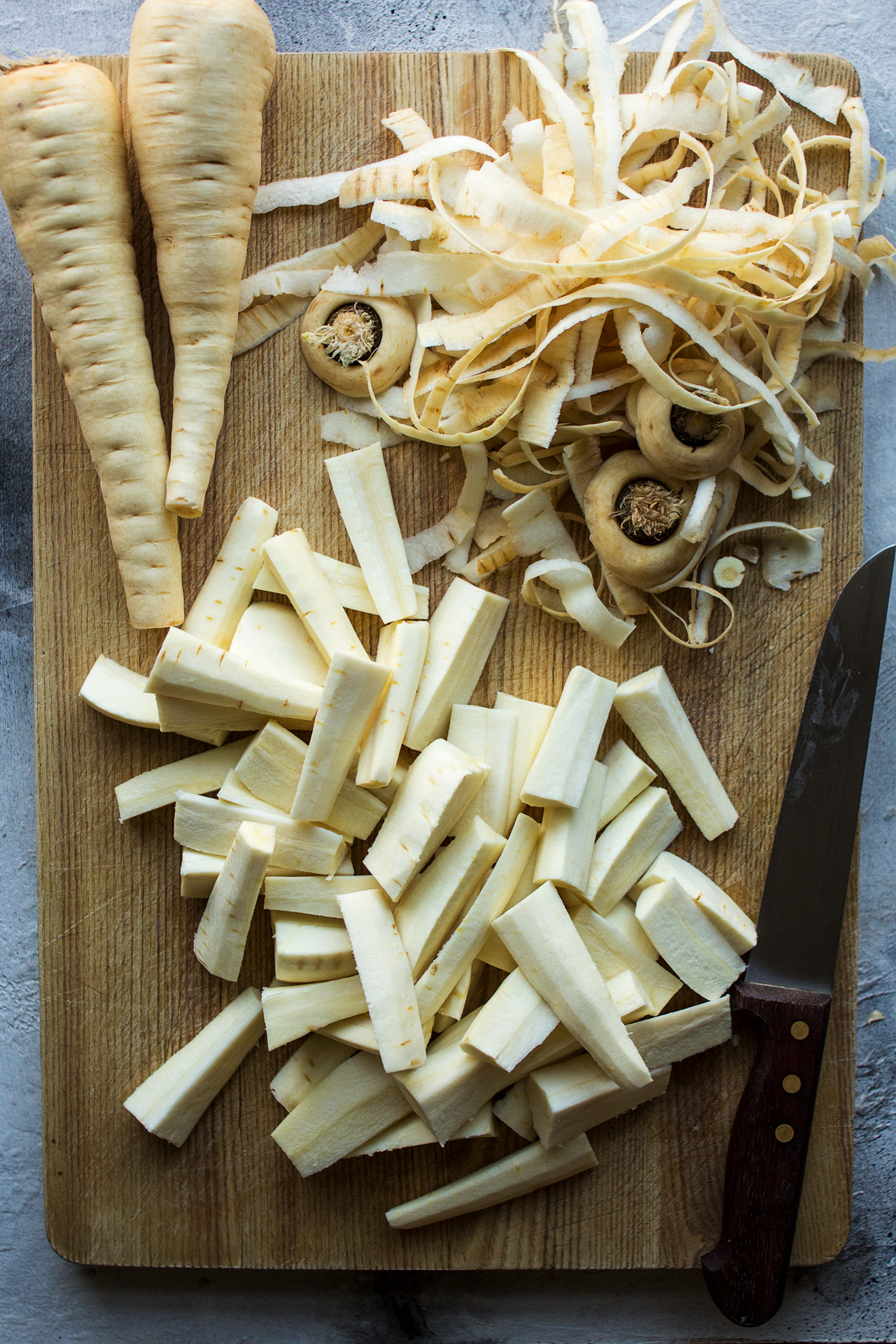 vegan parmesan parsnips prep