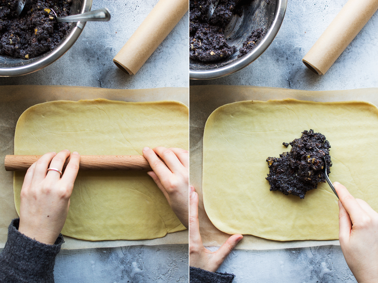 vegan poppy seed roll process