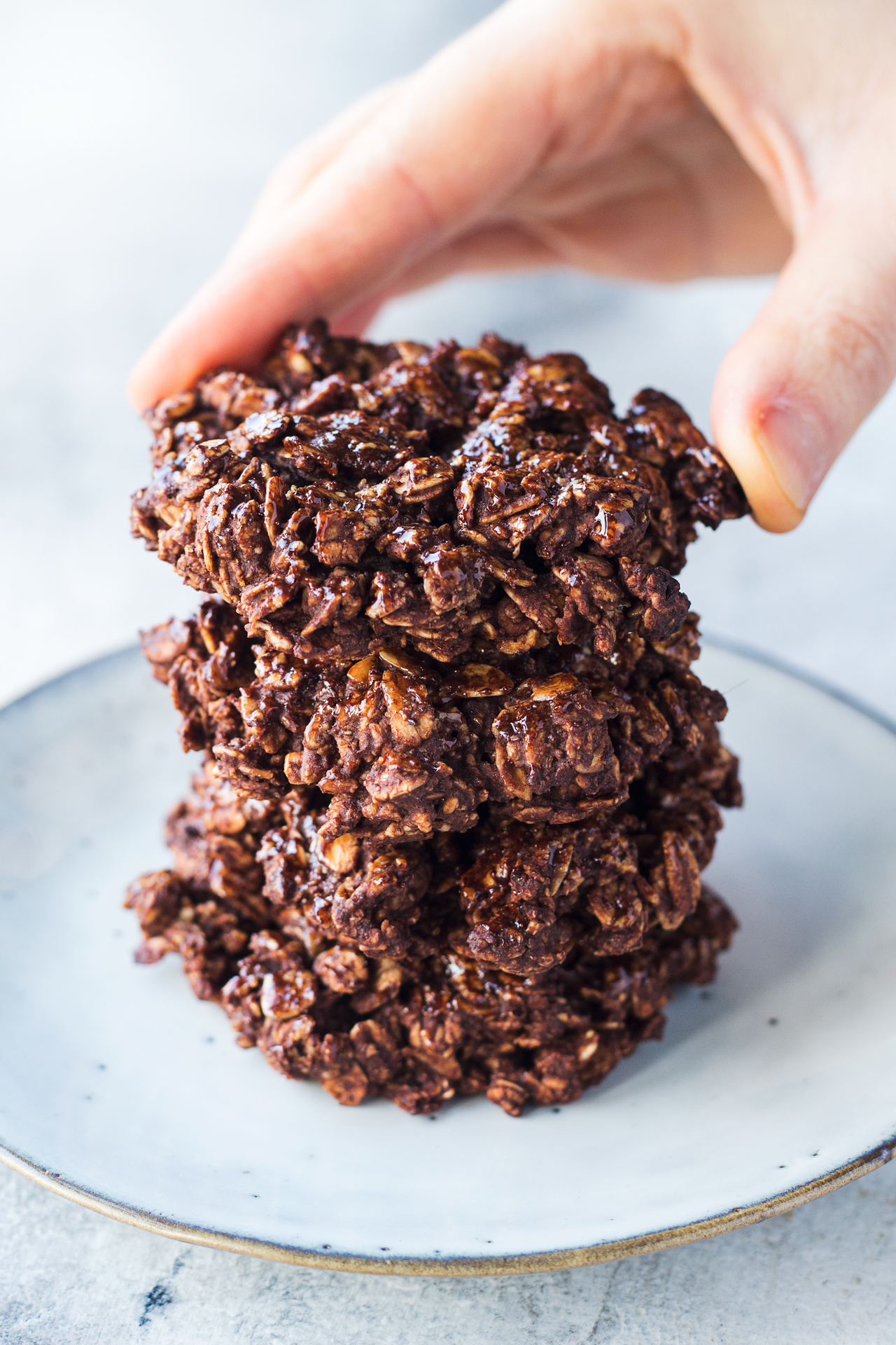 5 ingredient vegan oat cookies stack