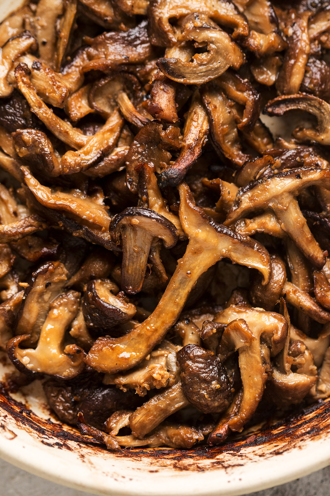 miso mushroom bowl close up