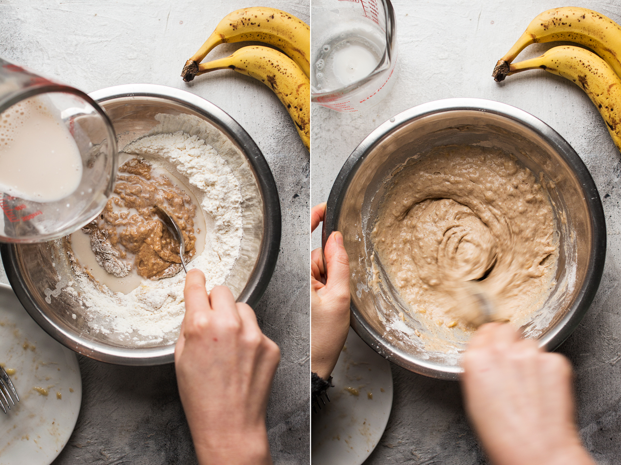 vegan banana pancakes batter