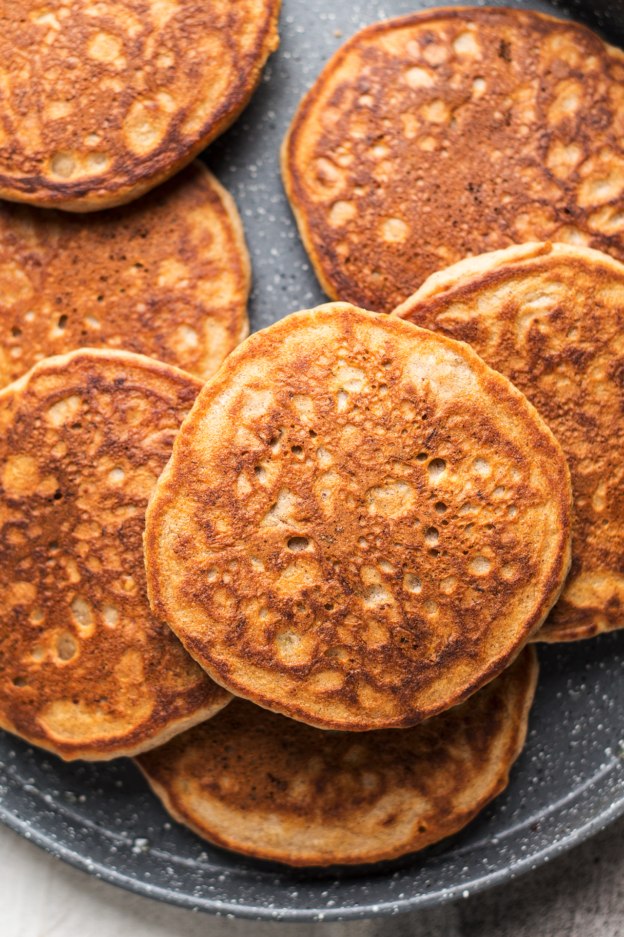 vegan banana pancakes cooked