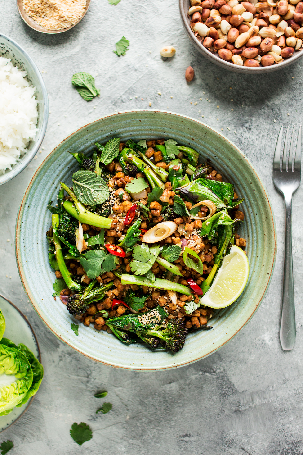 vegan larb bowl