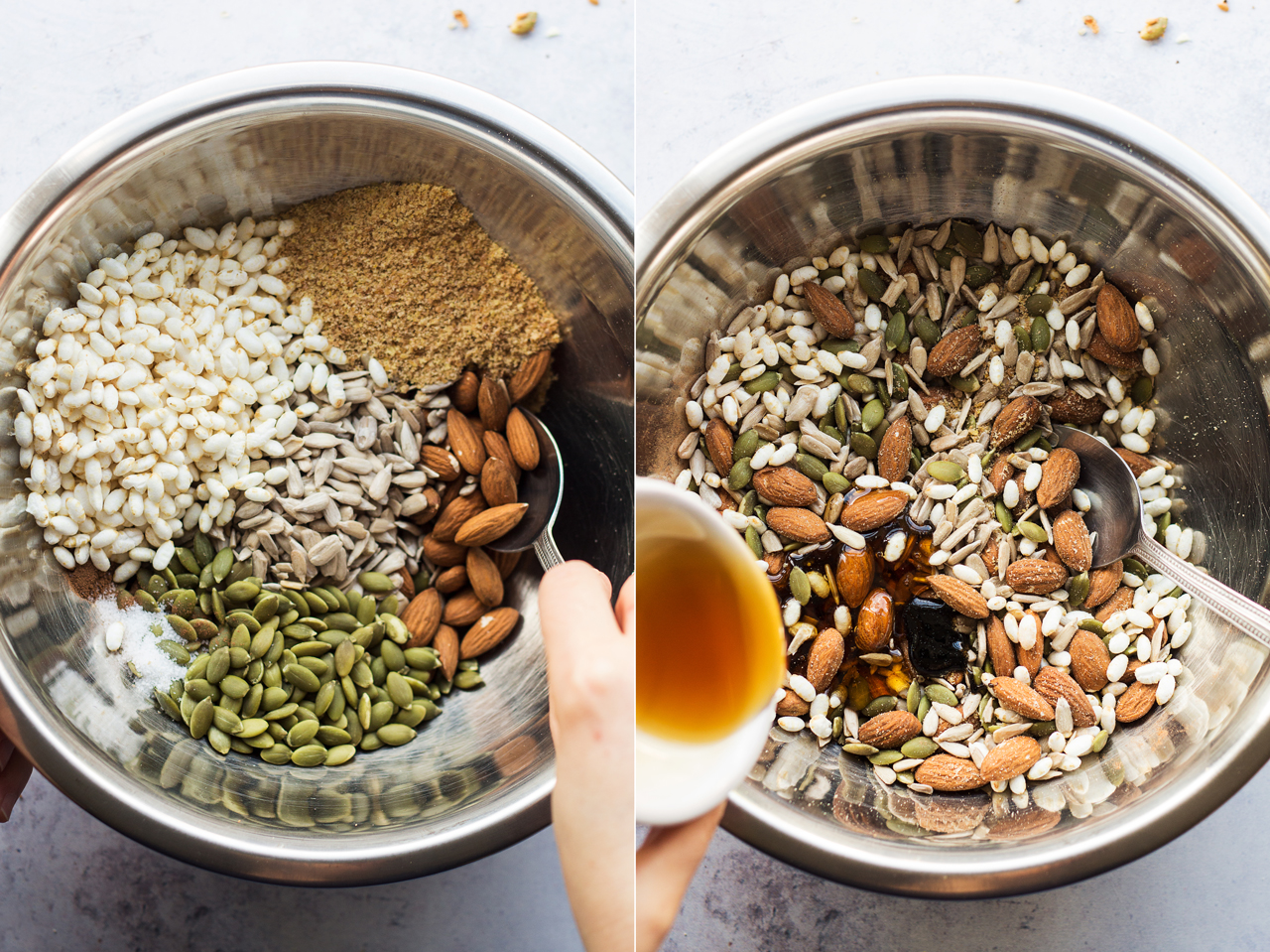 chocolate nut bars mixing