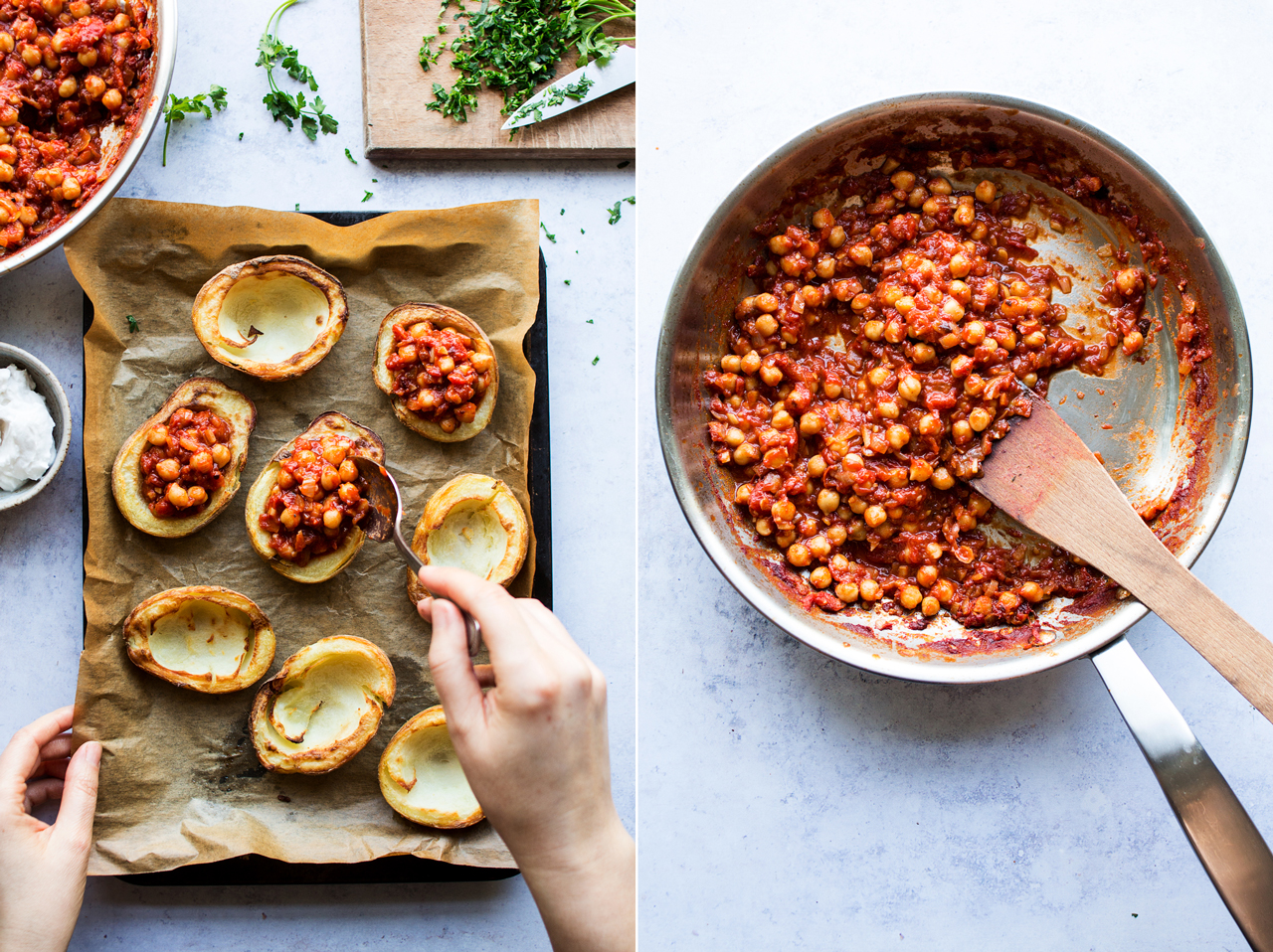 vegan potato skins process