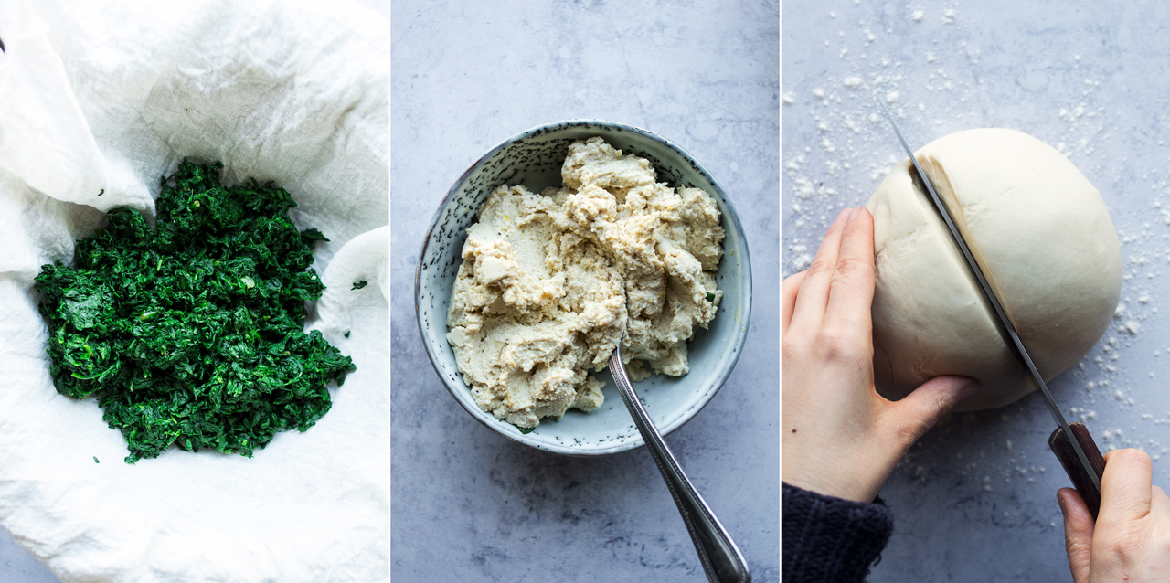 vegan spinach ricotta pierogi ingredients