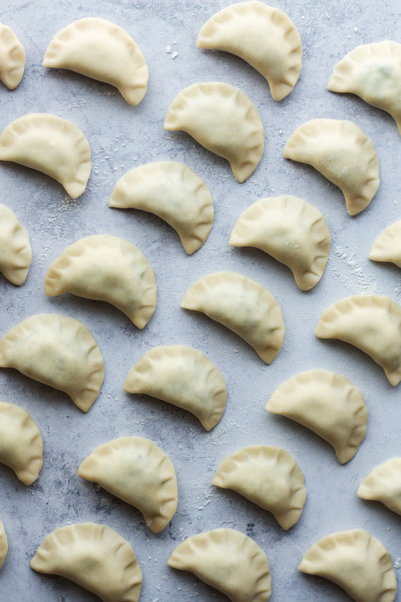 vegan spinach ricotta pierogi uncooked