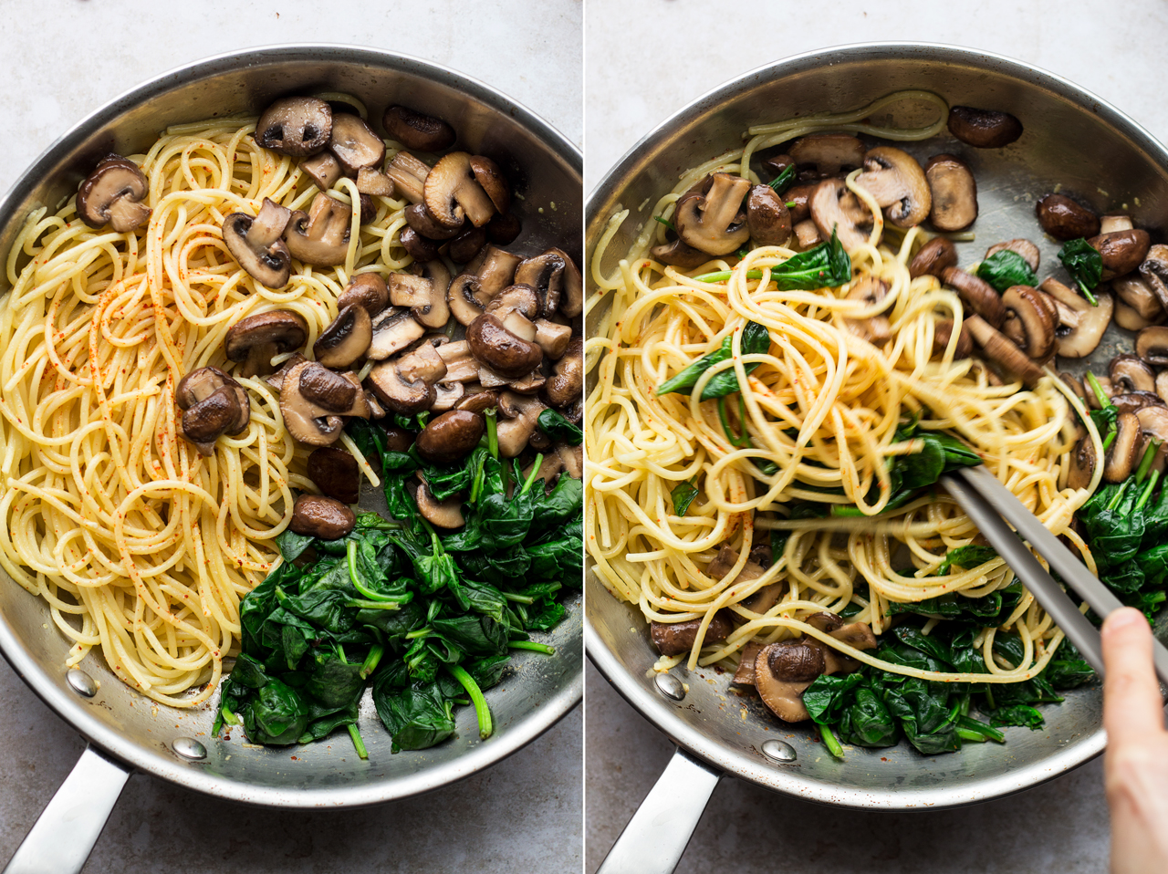 vegan mushroom pasta making