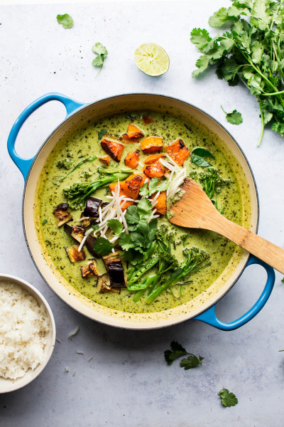 vegan thai green curry pot