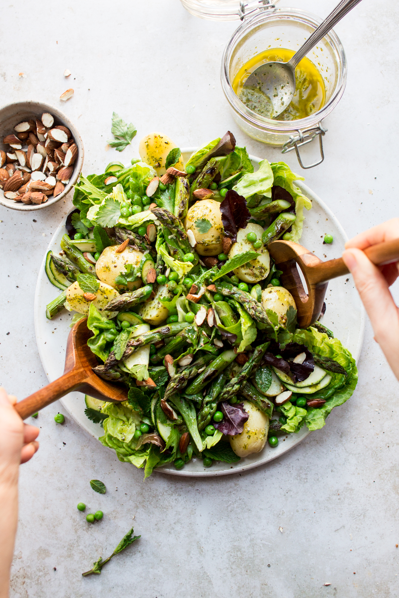 green spring salad messy