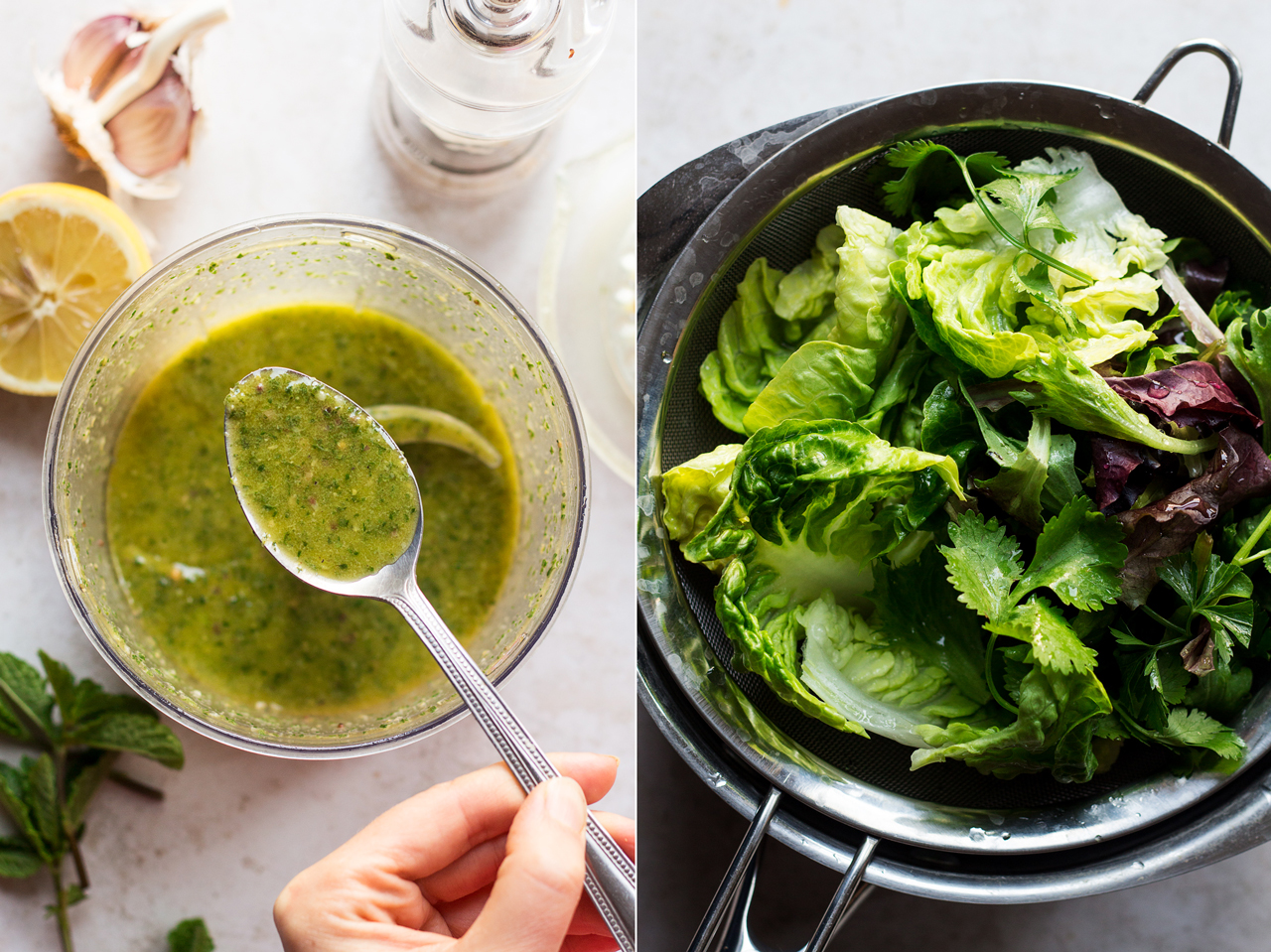 green spring salad process