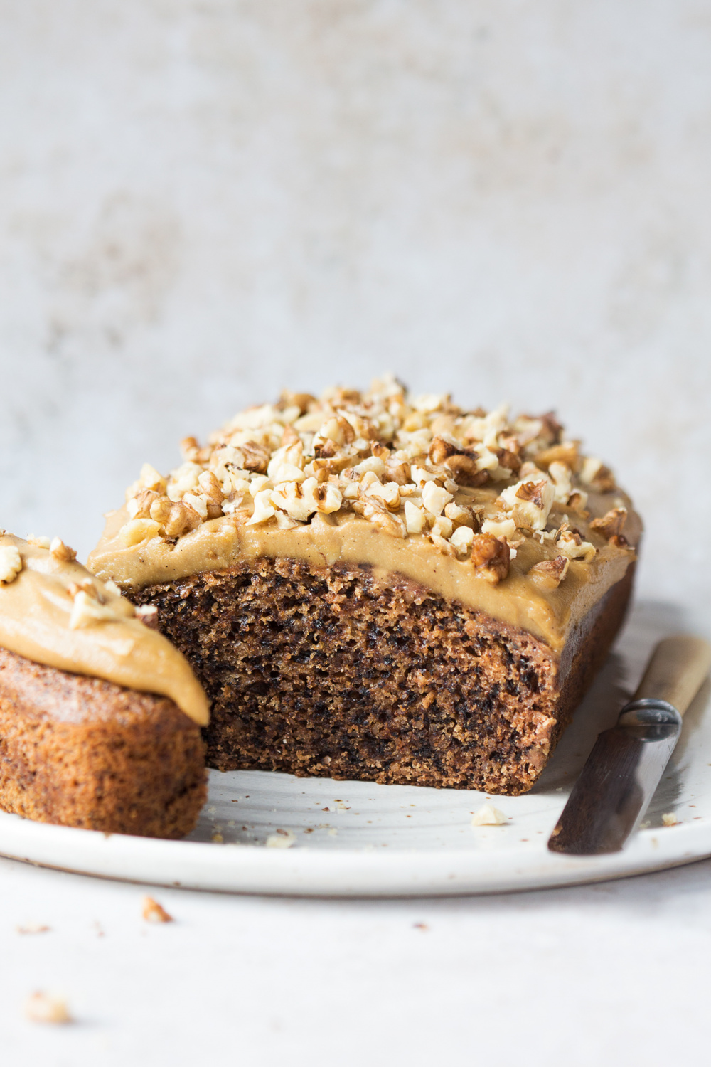 Coffee & walnut streusel cake