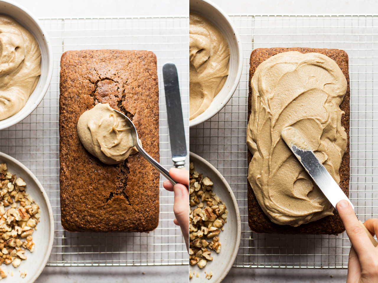 vegan coffee walnut cake icing