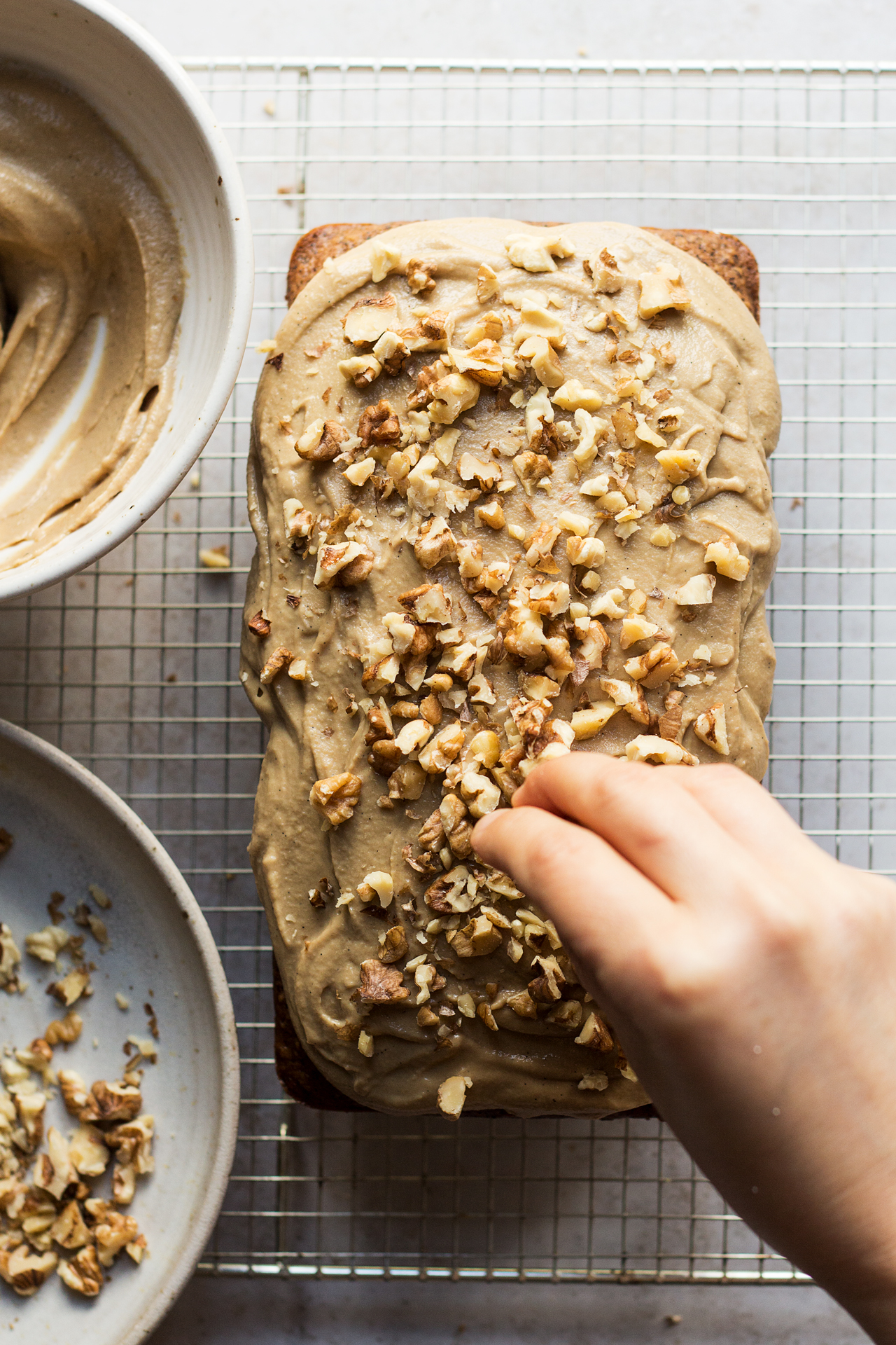 vegan coffee walnut cake walnut