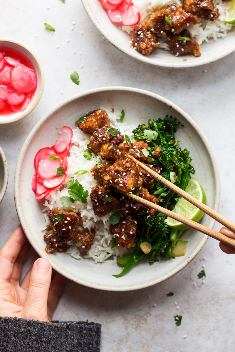 Fried tempeh bowls - Lazy Cat Kitchen