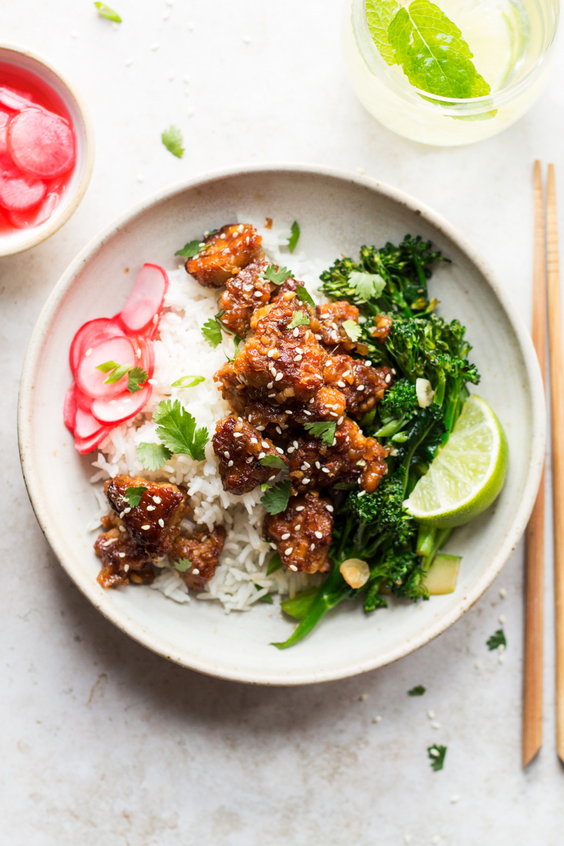 fried tempeh bowls lunch