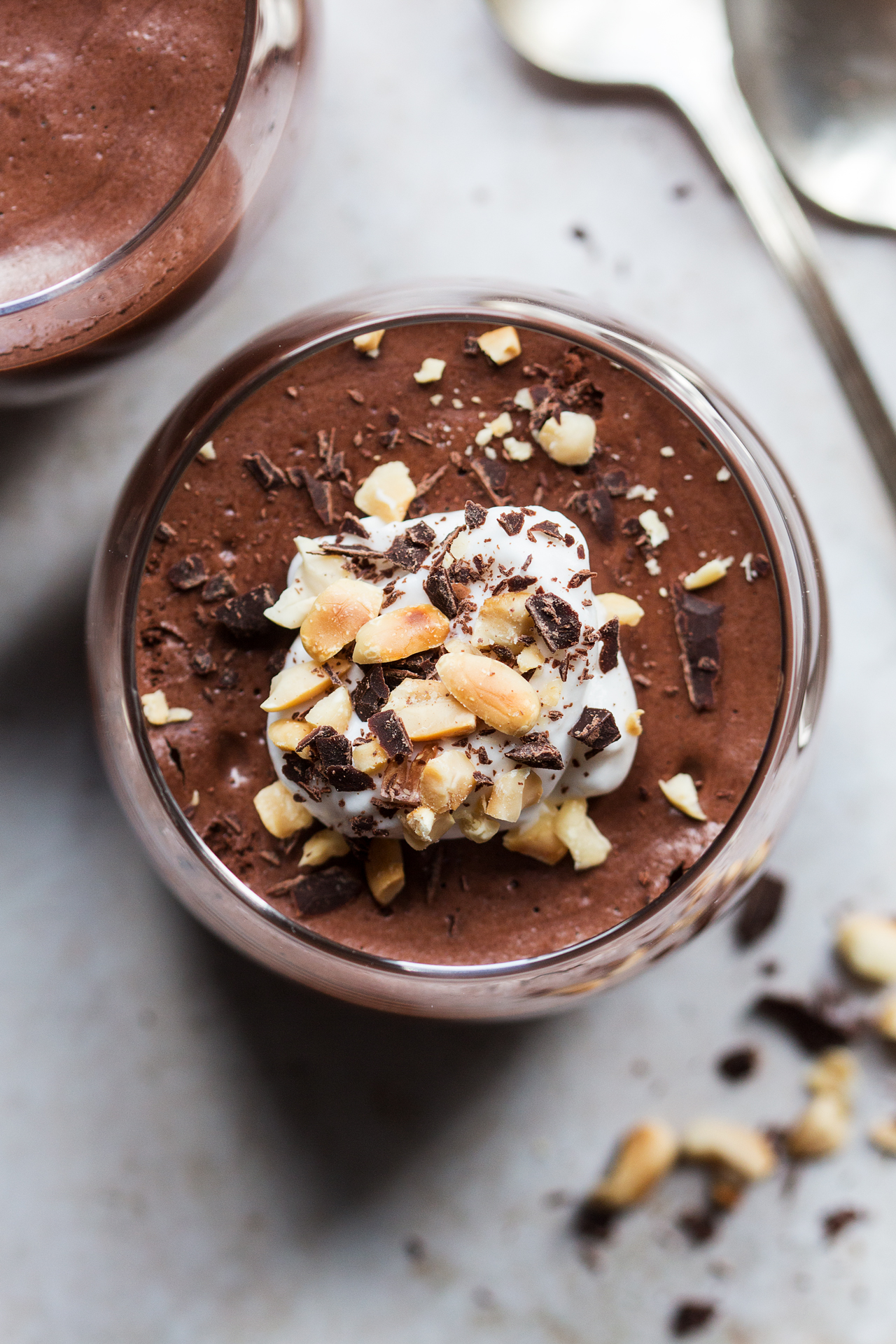 Peanut butter caramel chocolate mousse - Lazy Cat Kitchen