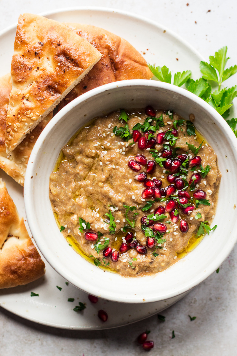 vegan baba ganoush bowl cropped