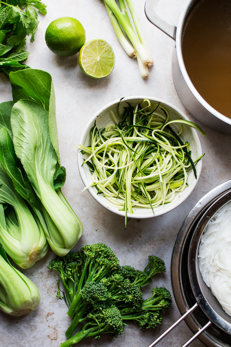 Lemongrass soup with noodles and greens - Lazy Cat Kitchen