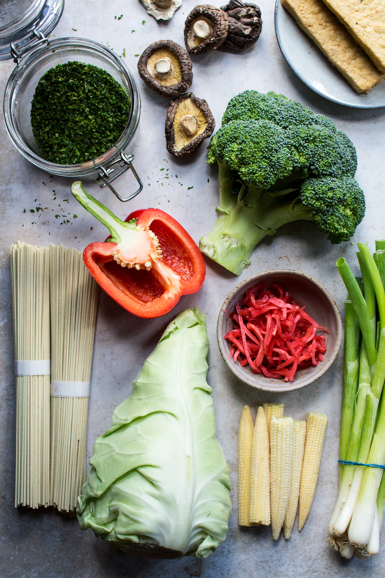 vegan yakisoba ingredients