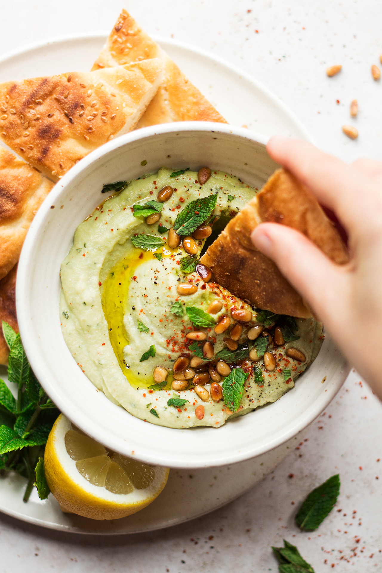 broad bean dip bread