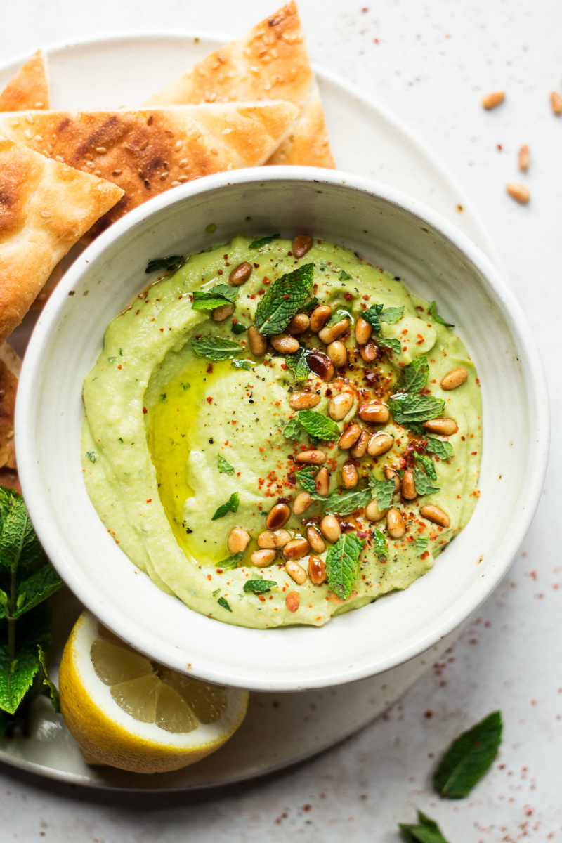 broad bean dip portion