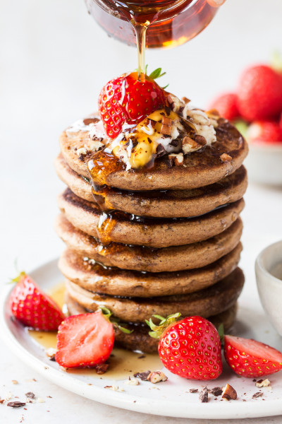 vegan buckwheat pancakes stacked