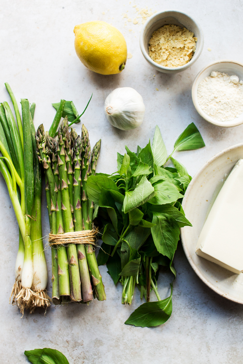 vegan quiche asparagus ingredients