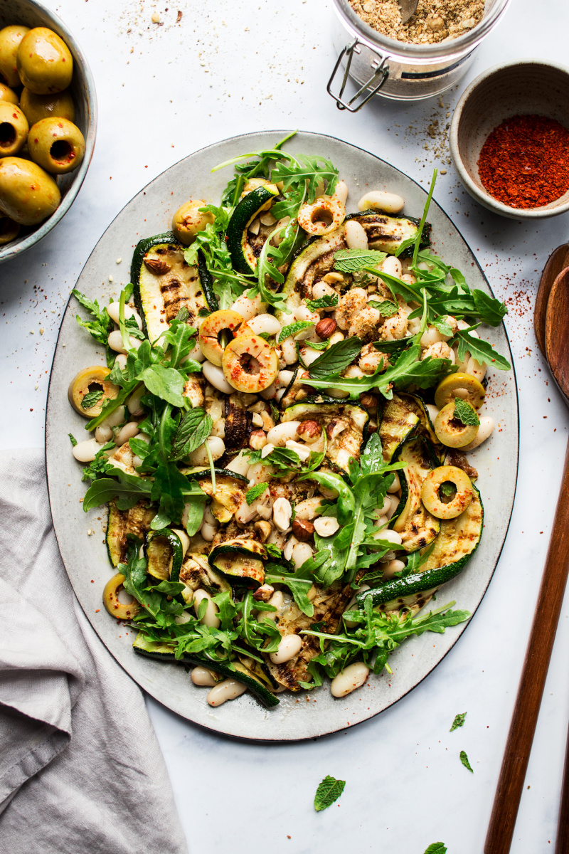 grilled zucchini salad platter